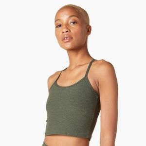 Beyond Yoga Spacedye Slim Racerback Cropped Tank (Eden Green Heather)